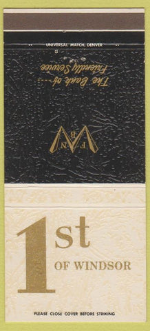 Matchbook Cover - 1st Bank of Windsor Colorado 30 Strike