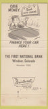 Matchbook Cover - 1st Bank of Windsor Colorado 30 Strike
