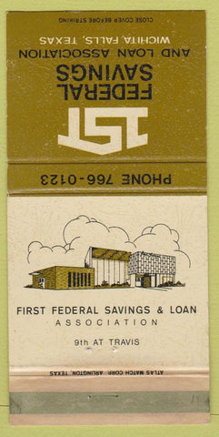 Matchbook Cover - 1st Federal Savings Wichita Falls TX WEAR 30 Strike