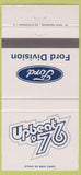 Matchbook Cover - Ford Upbeat 1976 30 Strike