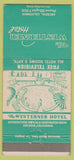 Matchbook Cover - Westerner Hotel Arcadia CA girlie route 66 30 Strike
