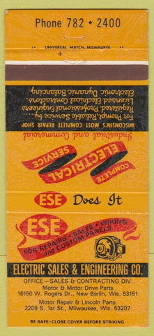 Matchbook Cover - Electric Sales Engineering New Berlin Wisconsin WI 30 Strike