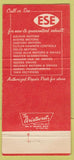 Matchbook Cover - Electric Sales Engineering New Berlin Wisconsin WI 30 Strike