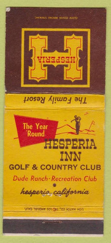 Matchbook Cover - Hesperia Inn Golf Country Club CA 30 Strike