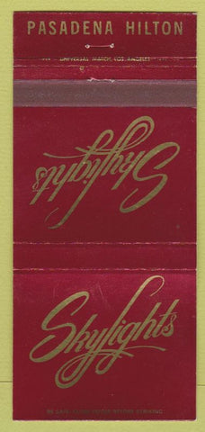 Matchbook Cover - Skylights Pasadena CA Hilton Hotel 30 Strike