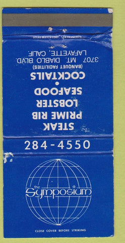 Matchbook Cover - Symposium Restaurant Lafayette CA WEAR 30 Strike