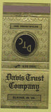 Matchbook Cover - Davis Trust Company Elkins WV 30 Strike