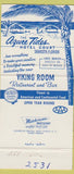 Matchbook Cover - Azure Tides Sarasota FL Viking Restaurant 30 Strike