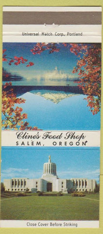 Matchbook Cover - Cline's Food Shop Salem OR 30 Strike