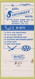 Matchbook Cover - Seacomber Motel Atlantic City NJ seahorse 30 Strike