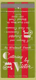 Matchbook Cover - Victor Catering Walnut Creek CA 30 Strike