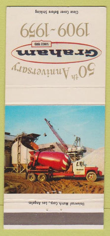 Matchbook Cover - Graham Concrete 1959 El Monte Long Beach CA 30 Strike
