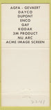 Matchbook Cover - Image Supplies Chicago IL Kodak Dupont GAF 3M 30 Strike