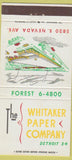 Matchbook Cover - Whitaker Paper Company Detroit MI 30 Strike