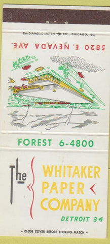 Matchbook Cover - Whitaker Paper Company Detroit MI 30 Strike