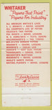 Matchbook Cover - Whitaker Paper Company Detroit MI 30 Strike