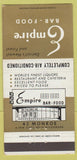 Matchbook Cover - Empire Restaurant Detroit MI WEAR 30 Strike