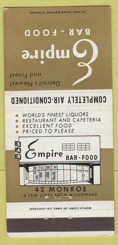 Matchbook Cover - Empire Restaurant Detroit MI WEAR 30 Strike