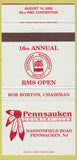 Matchbook Cover - Pennsauken Country Club Pennsauken NJ RMS 30 Strike