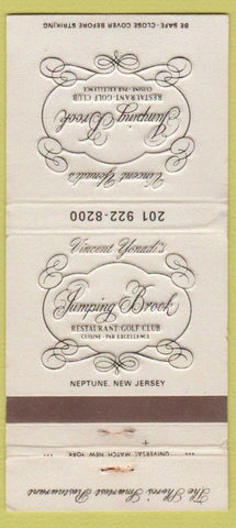 Matchbook Cover - Jumping Brook Restaurant Golf Club Neptune NJ WORN 30 Strike