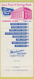 Matchbook Cover - Iowa Trust Savings BANk Estherville IA 30 Strike