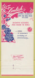 Matchbook Cover - Zimlich Flowers Mobile AL FTD 30 Strike