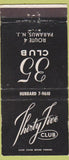 Matchbook Cover - 35 Club Paramus NJ WEAR 30 Strike