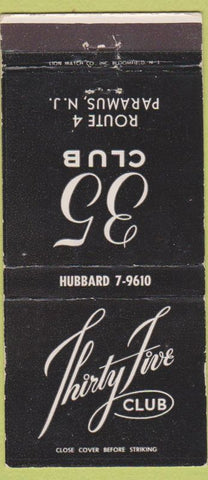 Matchbook Cover - 35 Club Paramus NJ WEAR 30 Strike