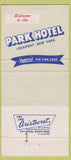 Matchbook Cover - Carriage Shop Park Hotel Lockport NY WORN 30 Strike