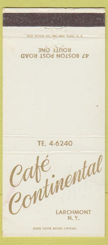 Matchbook Cover - Cafe Continental Larchmont NY WEAR 30 Strike