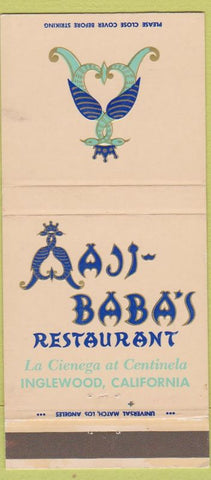 Matchbook Cover - Ali Baba's Restaurant Ingelwood CA 30 Strike