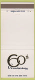 Matchbook Cover - Mount Prospect State Bank IL 60th Anniversary 30 Strike