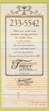 Matchbook Cover - Steak House Tower Mountainside NJ 30 Strike