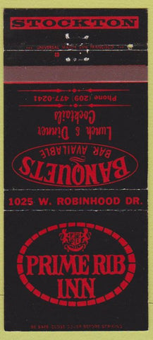Matchbook Cover - Prime Rib Inn Stockton CA 30 Strike
