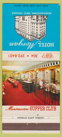 Matchbook Cover - Hotel Morgan Morgantown WV 30 Strike