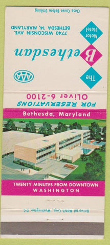 Matchbook Cover - Bethesdan Motor Hotel Bethesda MD 30 Strike