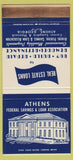 Matchbook Cover - Athens Federal Savings Loan GA WEAR 30 Strike
