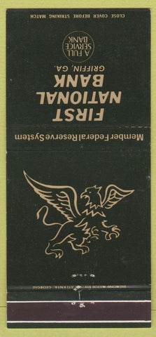 Matchbook Cover - First National Bank Griffin GA 30 Strike