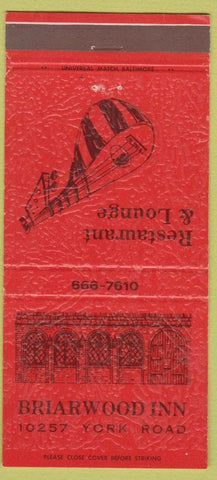 Matchbook Cover - Briarwood Inn Cockeysville MD 30 Strike