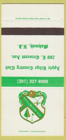 Matchbook Cover - Apple Ridge Country Club Mahwah NJ 30 Strike