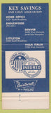 Matchbook Cover - Key Savings and Loan Englewood Denver Colorado 30 Strike