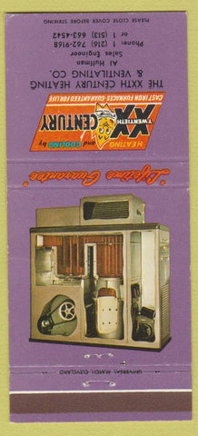 Matchbook Cover - Twentieth Century Heating Cooling 30 Strike