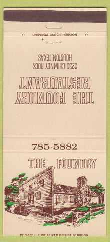 Matchbook Cover - Foundry Restaurant Houston TX 30 Strike