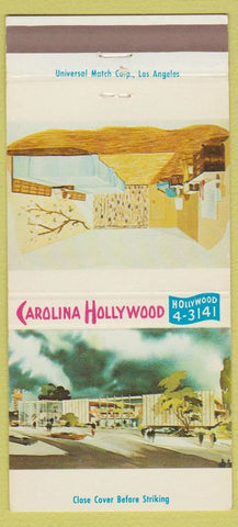 Matchbook Cover - Carolina Hollywood Motel Hollywood CA 30 Strike