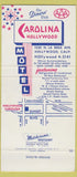 Matchbook Cover - Carolina Hollywood Motel Hollywood CA 30 Strike