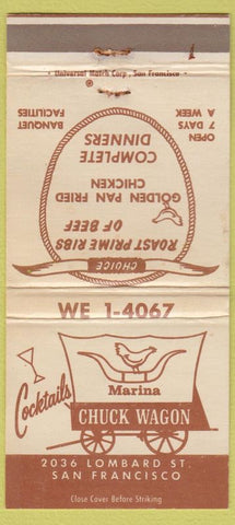Matchbook Cover - Marina Chuck Wagon San Francisco CA WEAR 30 Strike