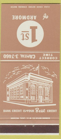 Matchbook Cover - 1st Bank Ardmore OK 30 Strike