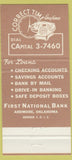 Matchbook Cover - 1st Bank Ardmore OK 30 Strike