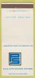 Matchbook Cover - Palo Alto Salinas CA Savings Bank 30 Strike