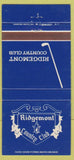Matchbook Cover - Ridgemont Country Club Rochester? NY 30 Strike